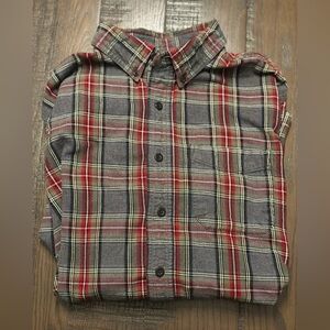 Men's L.L.Bean Scotch Plaid Flannel Button Down Casual Shirt Size Large Tall LT